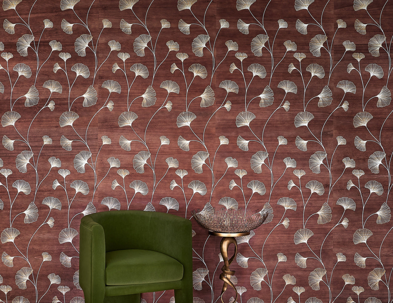 GINKGO-GARDEN-SMOKY-HARVEST-PHILLIP-JEFFRIES-32202 - Phillip Jeffries Wallpaper Wallcovering