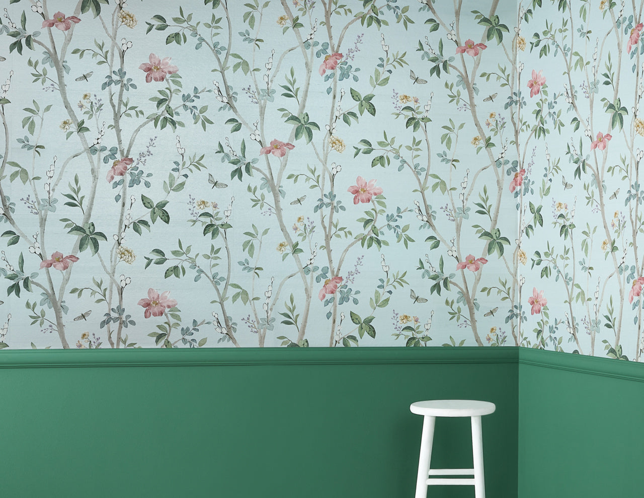 JASMINE-SKY-BLUE-ON-STAR-DUST-SILK-PHILLIP-JEFFRIES-35404 - Phillip Jeffries Wallpaper Papel pintado