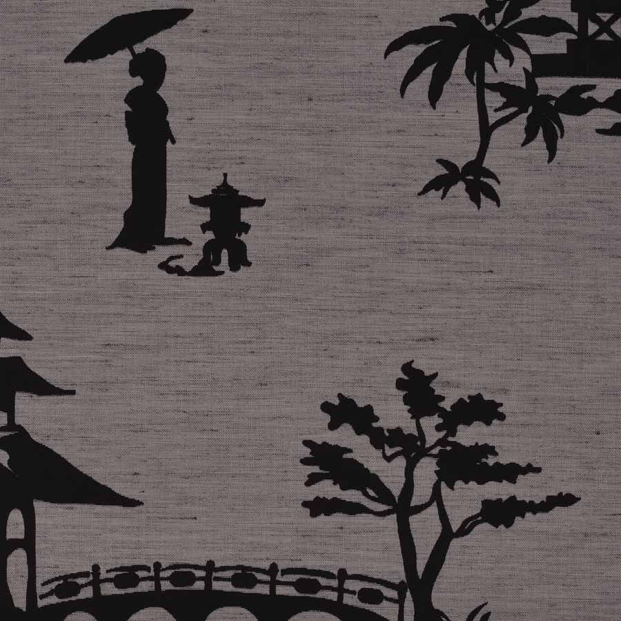 CHINOIS-OUR-WAY-BLACK-ON-CANVAS-LINEN-PHILLIP-JEFFRIES-8140 - Phillip Jeffries Wallpaper Wallcovering