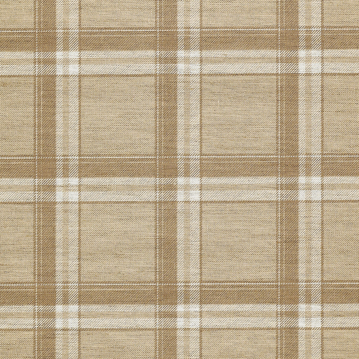 PRAIRIE-PLAID-WHITE-AND-CAMEL-ON-CANVAS-LINEN-PHILLIP-JEFFRIES-10729 - Phillip Jeffries Wallpaper Wallcovering