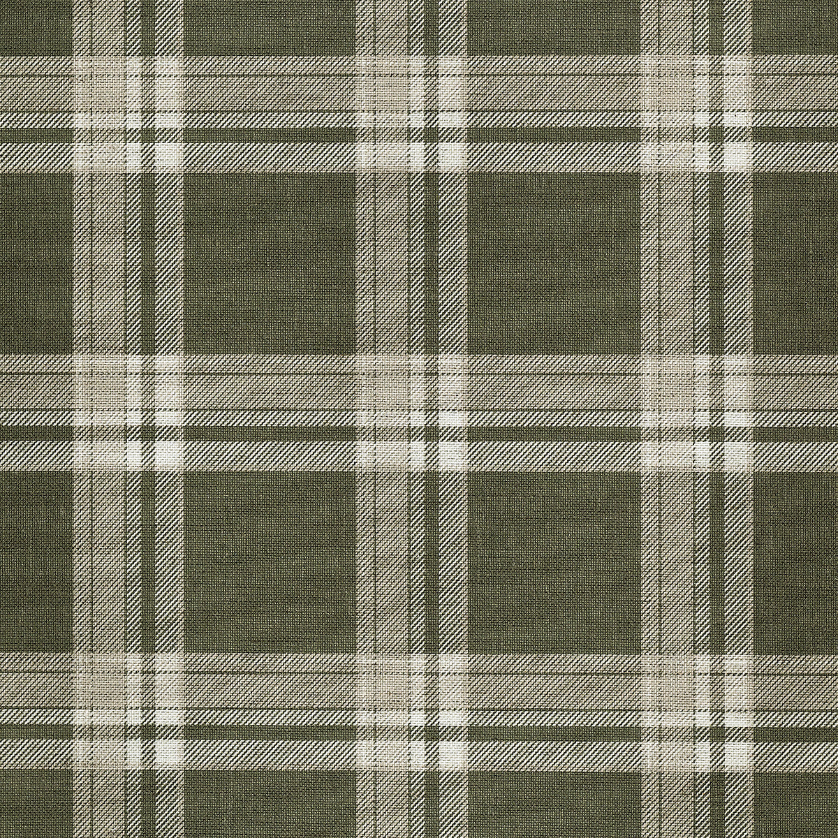PRAIRIE-PLAID-WHITE-AND-FOREST-ON-CANVAS-LINEN-PHILLIP-JEFFRIES-10730 - Phillip Jeffries Wallpaper Wallcovering