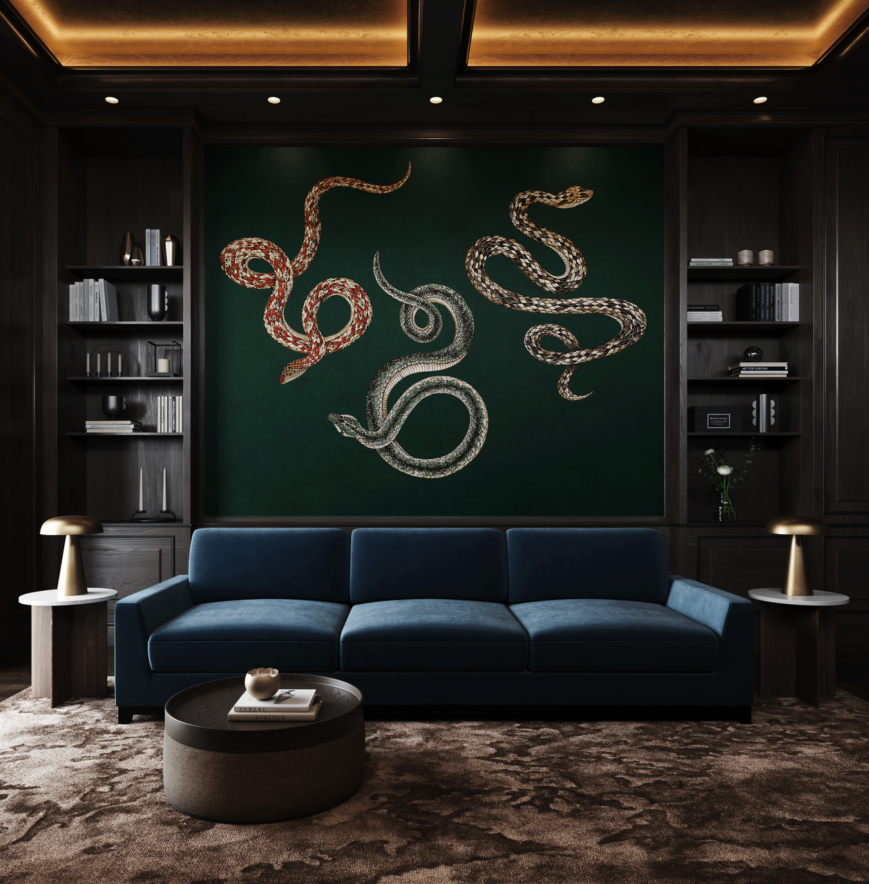 SERPENT-MYSTIC-HISS-ON-GILDED-METALLIC-LEAF-PHILLIP-JEFFRIES-10604 - Phillip Jeffries Wallpaper Wallcovering