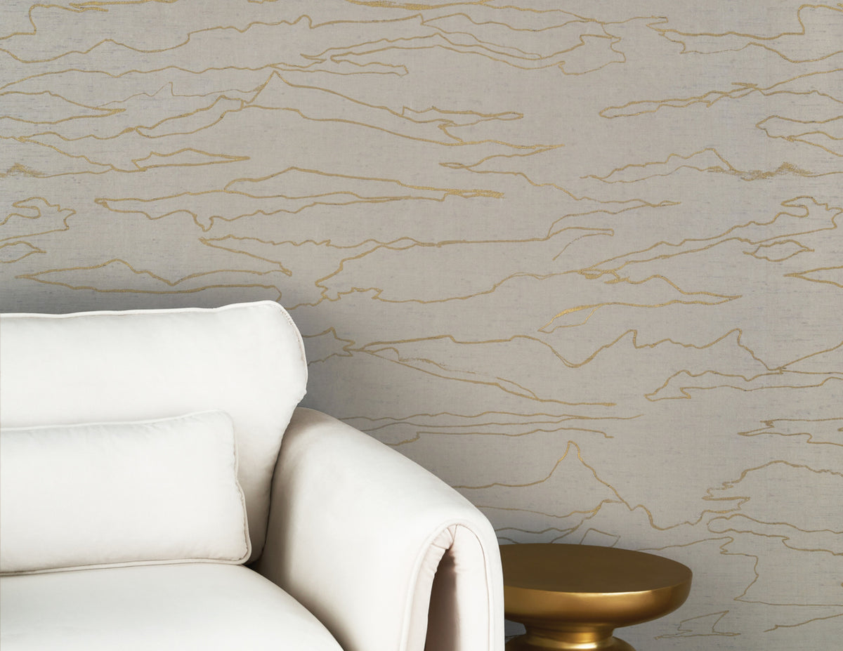 Silken Streams Frosted Pewter - Phillip Jeffries 36300 - Phillip Jeffries Wallpaper Wallpaper