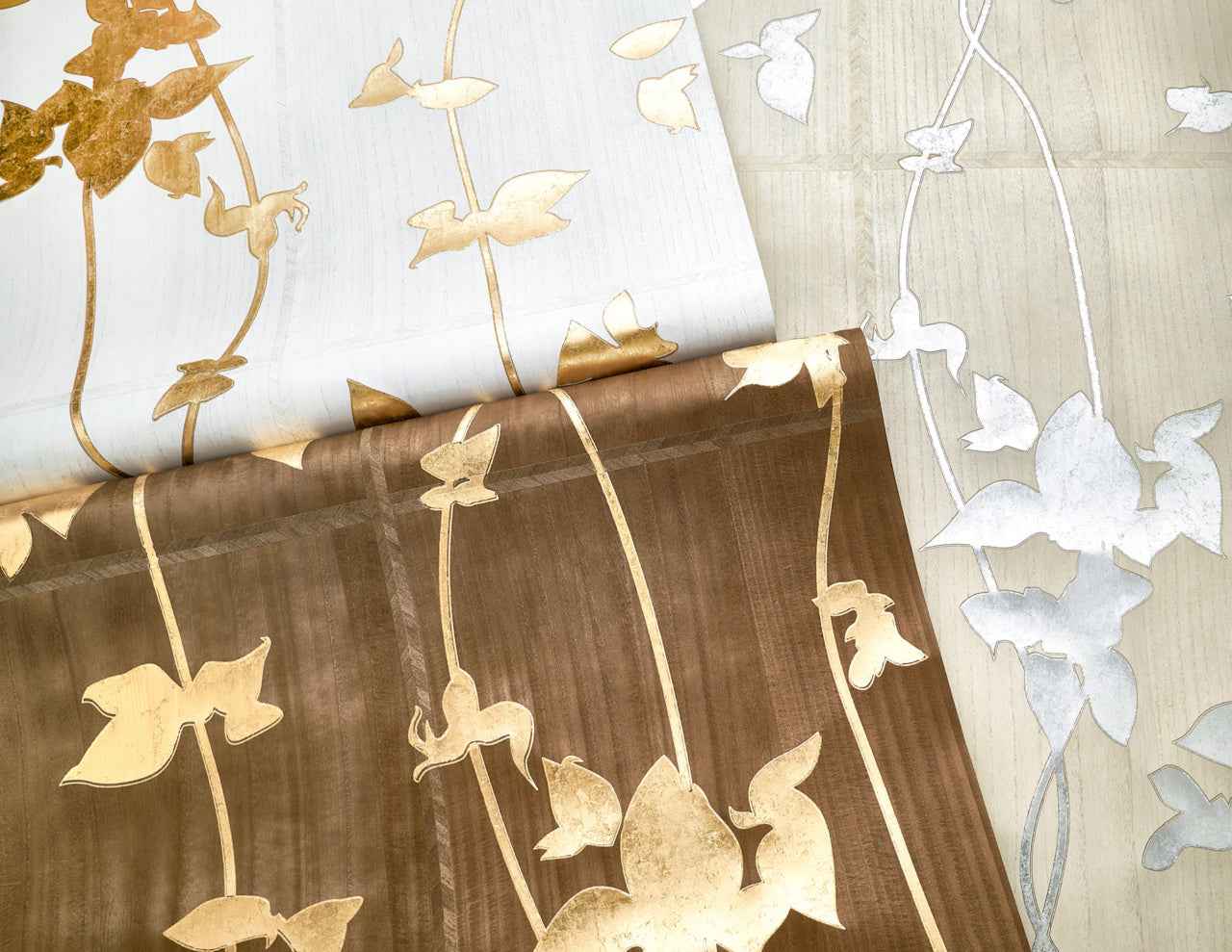 Veranda Vines Bronzed Ebony - Phillip Jeffries 43804 - Phillip Jeffries Wallpaper Wallcovering