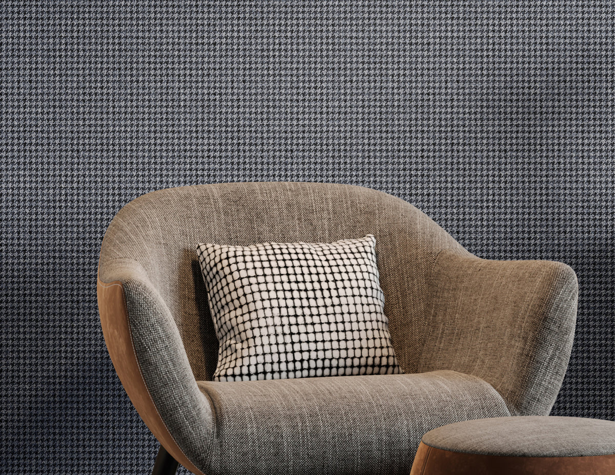 Dapper Duke Midnight Tweed on Canvas Linen - Phillip Jeffries 43304 - Phillip Jeffries Wallpaper Wallpaper