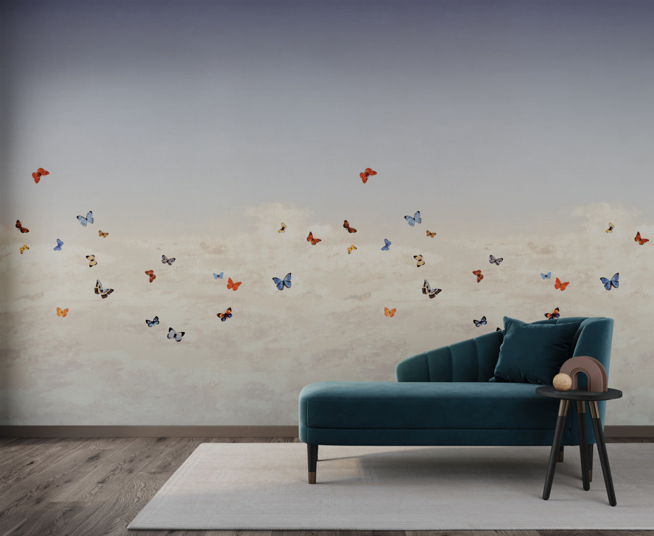 BUTTERFLY-SKY-PAINTED-LADY-ON-CANVAS-LINEN-PHILLIP-JEFFRIES-9667 - Phillip Jeffries Wallpaper Wallcovering