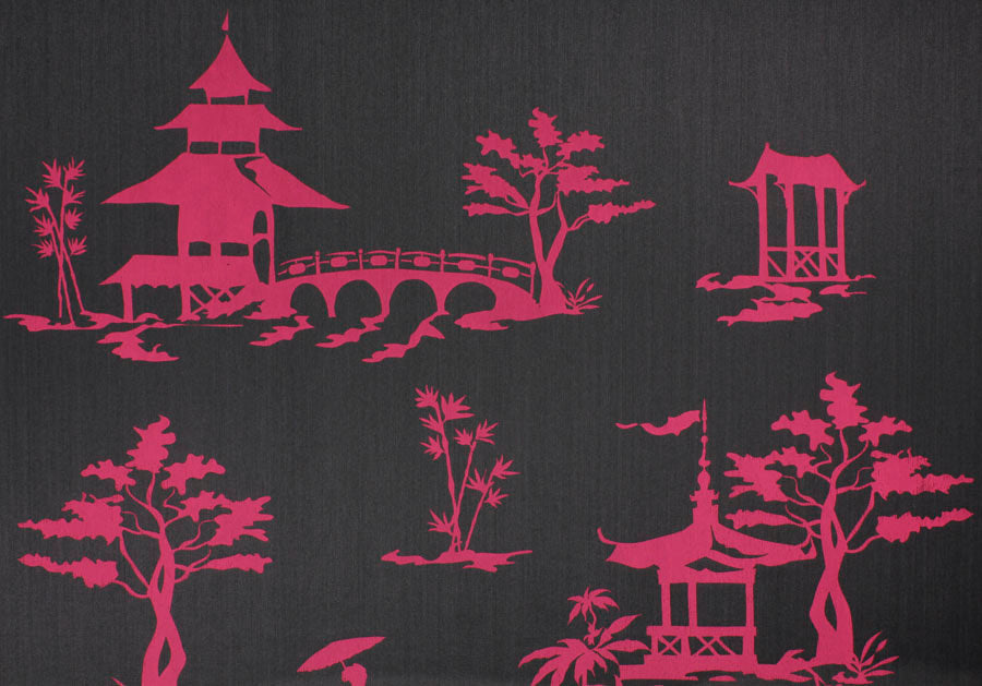 CHINOIS-OUR-WAY-MAGENTA-ON-SATEEN-CLUB-PHILLIP-JEFFRIES-5669 - Phillip Jeffries Wallpaper Wallcovering