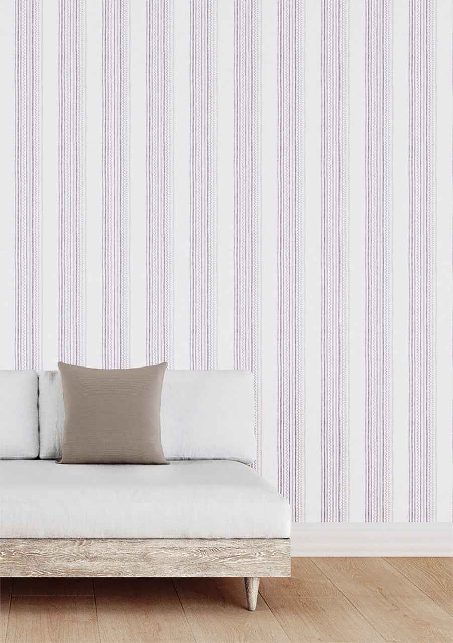 Maritime Stripe Port Purple on Vinyl Canvas - Phillip Jeffries 10003 - Phillip Jeffries Wallpaper Wallpaper