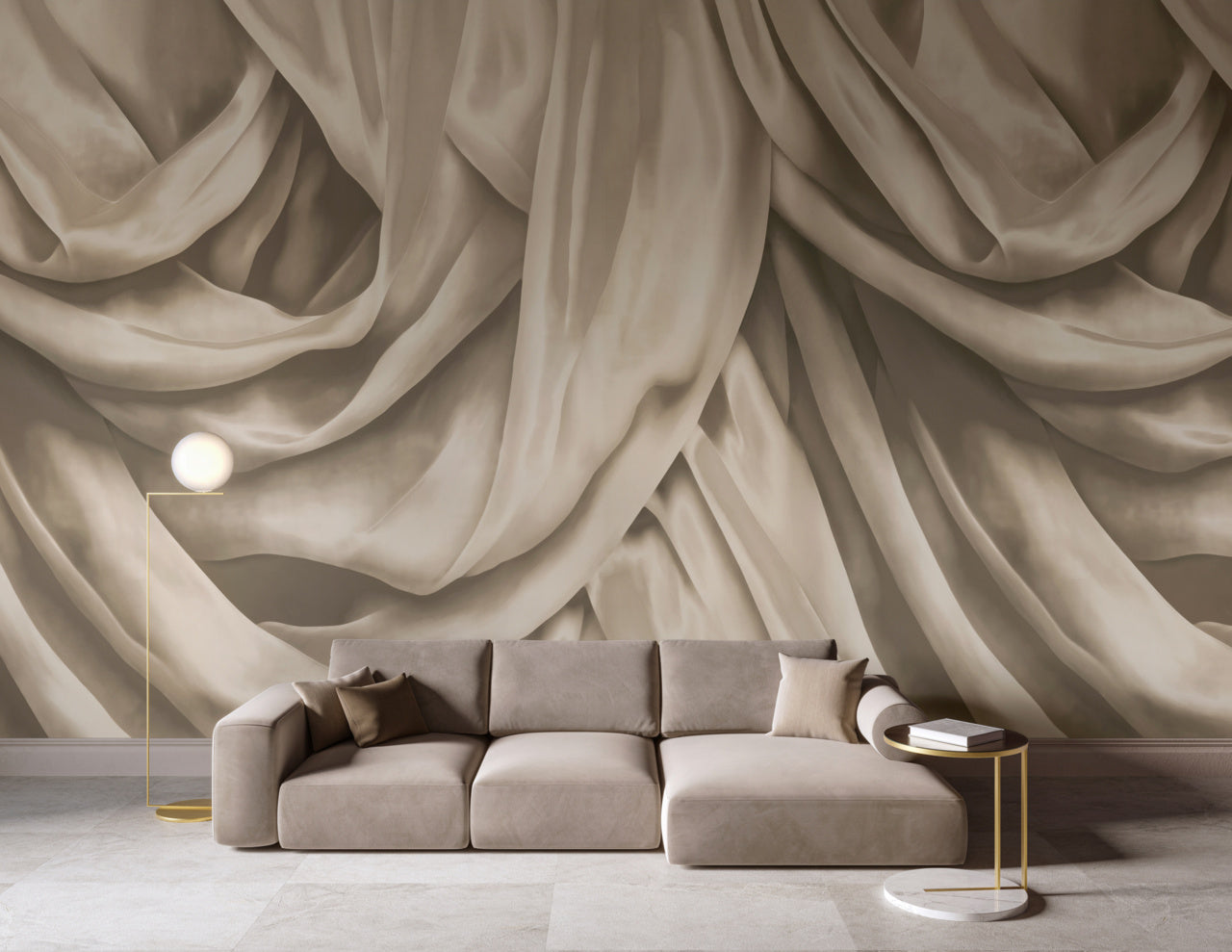 DRAMA-CANDLELIGHT-TAUPE-ON-SUEDE-LOUNGE-PHILLIP-JEFFRIES-35802 - Phillip Jeffries Wallpaper Wallcovering