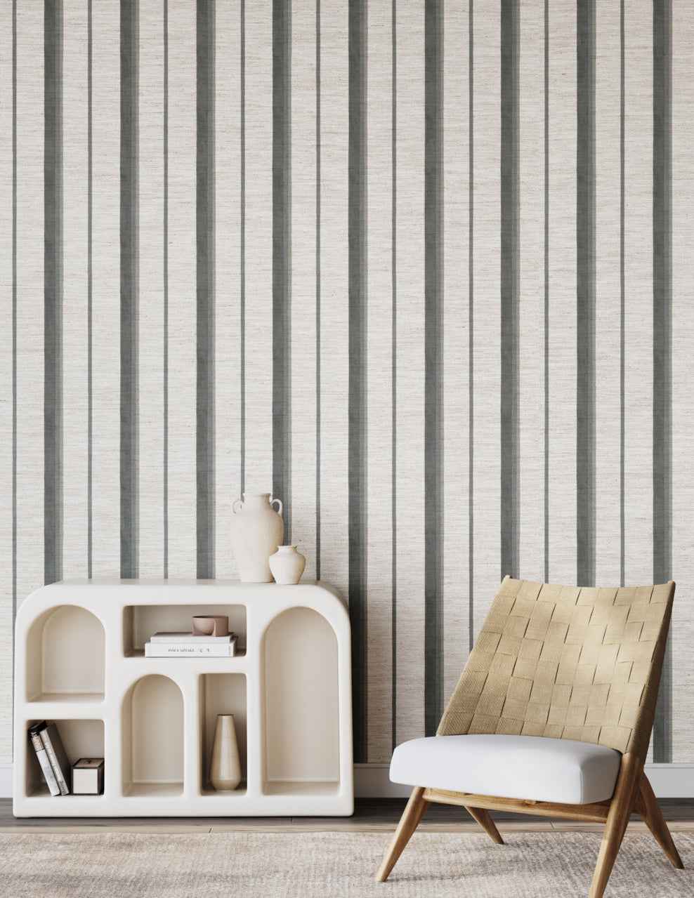 Saint-Tropez Stripe Dusk Dance on Canvas Linen - Phillip Jeffries 27506 - Phillip Jeffries Wallpaper Wallpaper