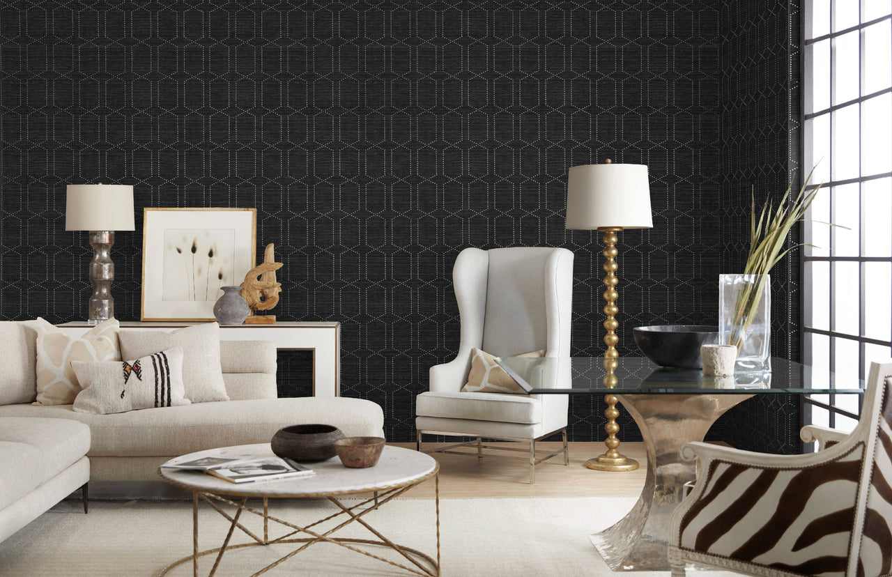 ITS-RIVETING-CHROME-ON-GLAZED-ABACA-PHILLIP-JEFFRIES-5479 - Phillip Jeffries Wallpaper Wallcovering