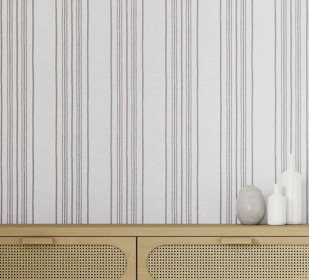 Sailor Stripe Backstay Beige on Vinyl Abaca - Phillip Jeffries 9996 - Phillip Jeffries Wallpaper Wallpaper