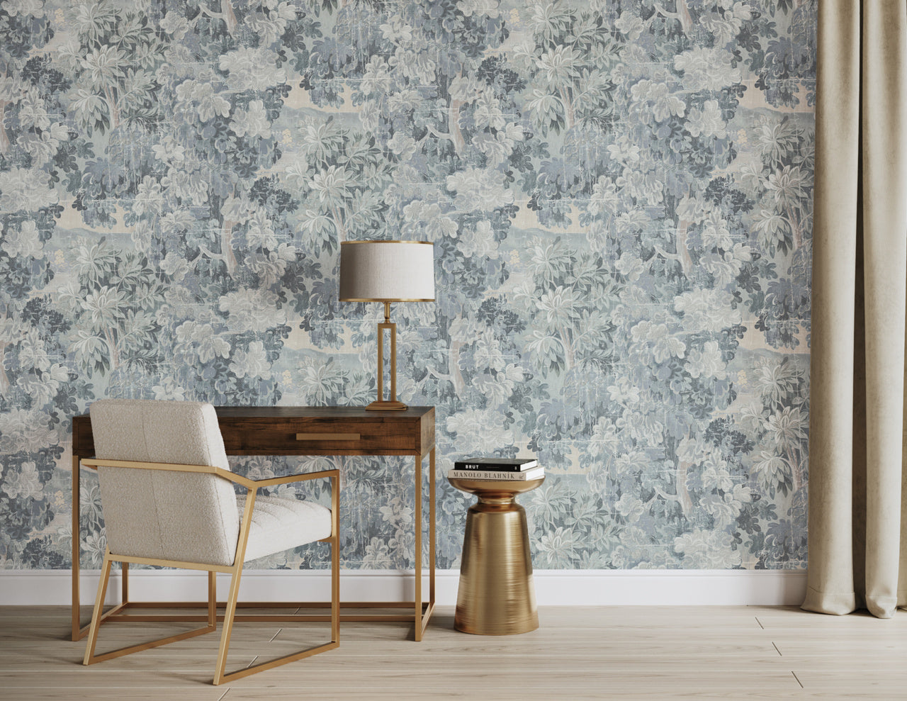 MIDSUMMER-SAVILE-BLUE-ON-MANILA-HEMP-PHILLIP-JEFFRIES-31503 - Phillip Jeffries Wallpaper Wallcovering
