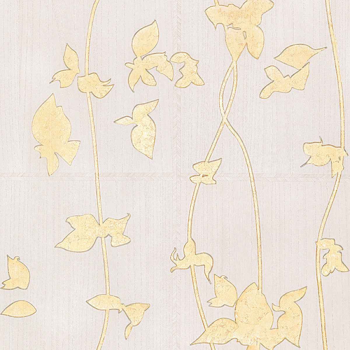 Veranda Vines Gilded Whitewood - Phillip Jeffries 43800 - Phillip Jeffries Wallpaper Wallcovering
