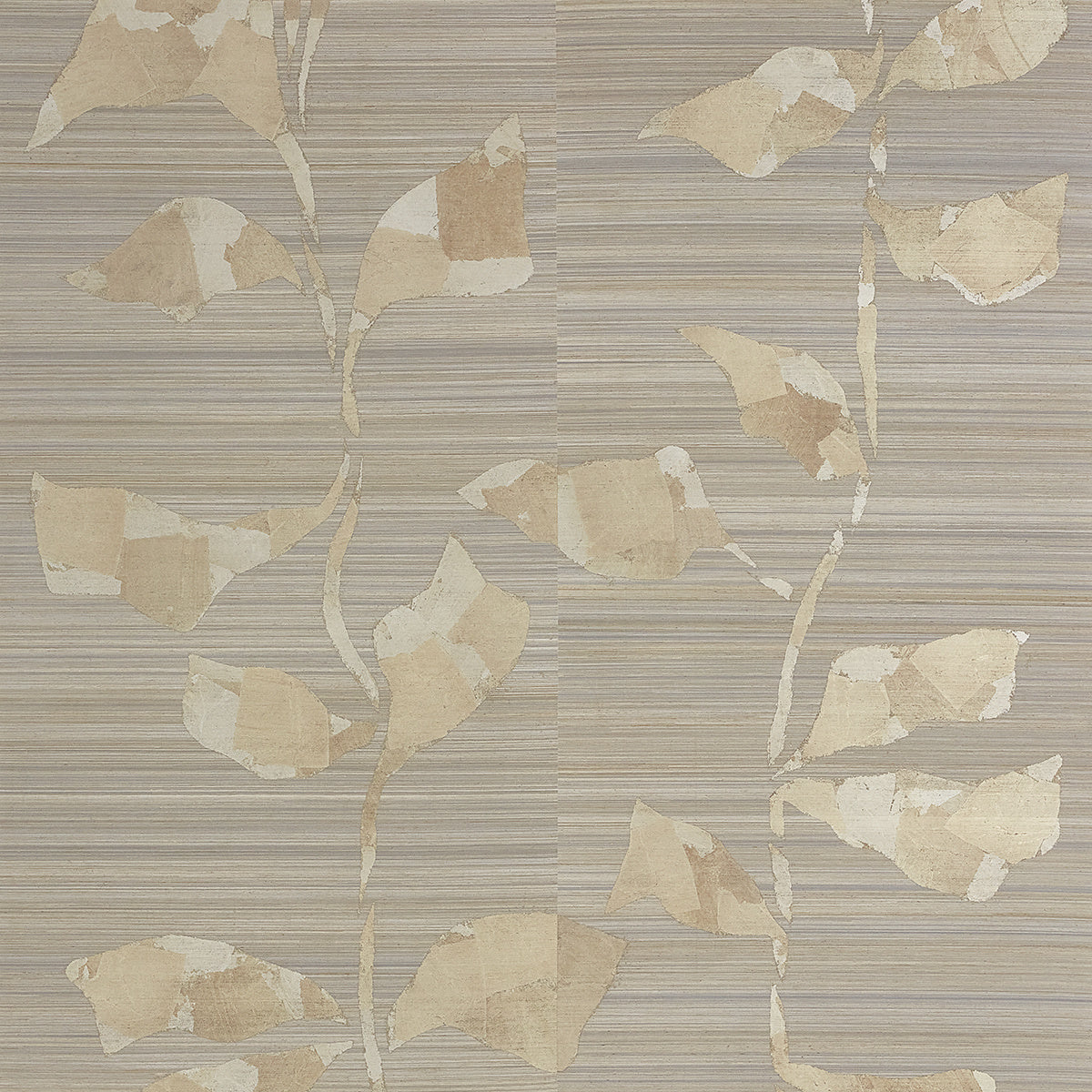 GILDED-GARDEN-PEWTER-ON-SILK-AND-ABACA-PHILLIP-JEFFRIES-9374 - Phillip Jeffries Wallpaper Wallcovering