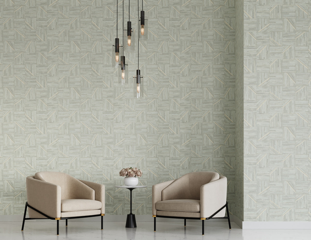 VINYL-ASHFORD-MOSAIC-THYME-VEIL-PHILLIP-JEFFRIES-32403 - Phillip Jeffries Wallpaper Papel pintado
