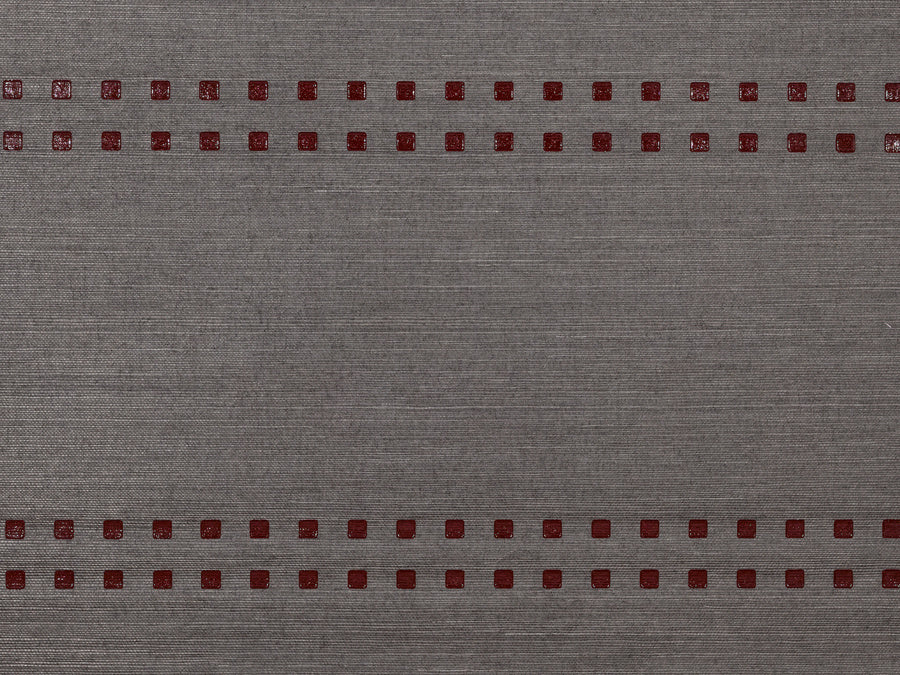 STUDS-AND-STRIPES-HORIZONTAL-RUBY-ON-MANILA-HEMP-PHILLIP-JEFFRIES-5783-H - Phillip Jeffries Wallpaper Wallcovering