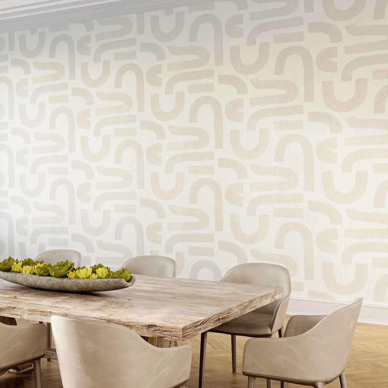 Curves Neutral Harmony on Woven Walls - Phillip Jeffries 10267 - Phillip Jeffries Wallpaper Wallpaper