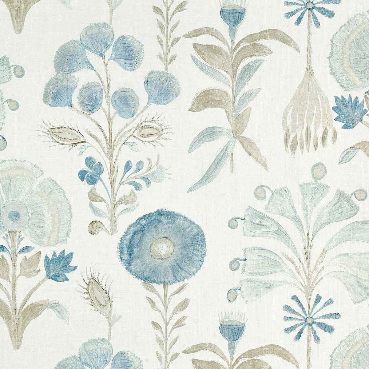 Posy Blue Thistle - Phillip Jeffries 40401 - Phillip Jeffries Wallpaper Wallcovering
