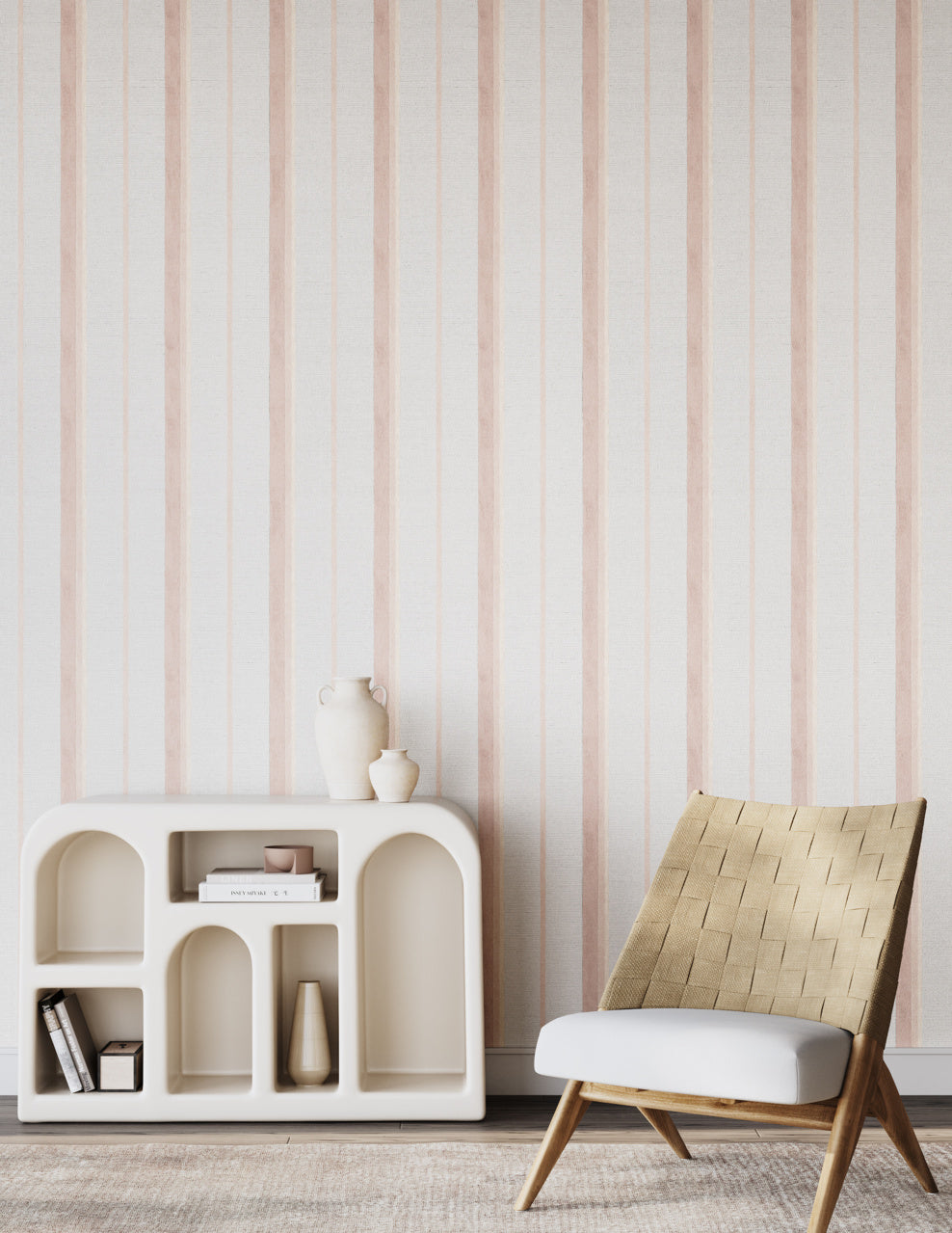 SAINT-TROPEZ-STRIPE-BLUSHING-ON-GLAM-GRASS-PHILLIP-JEFFRIES-27502 - Phillip Jeffries Wallpaper Wallcovering
