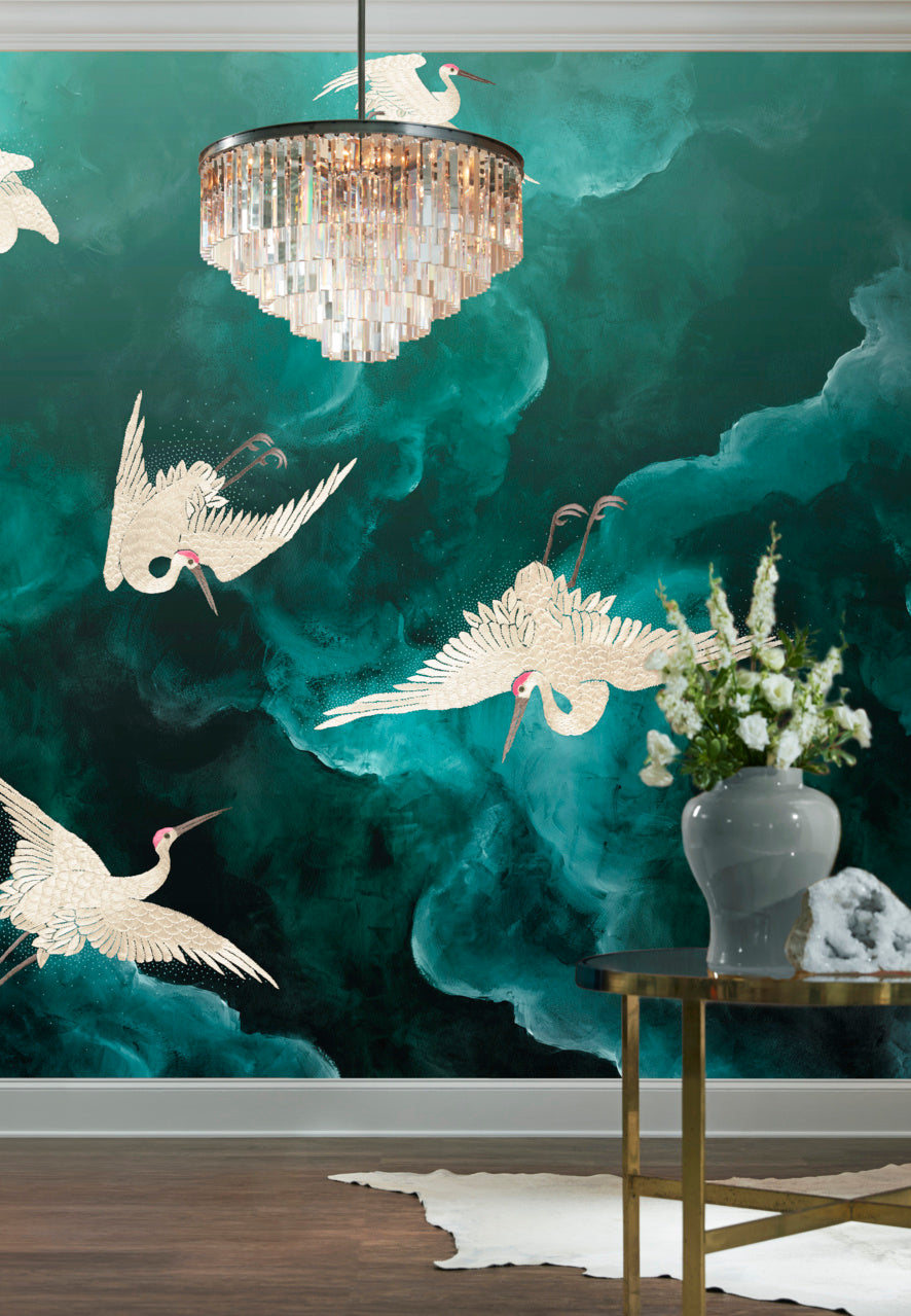 FLIGHT-DEEP-EMERALD-ON-VINYL-IBERIAN-LINEN-PHILLIP-JEFFRIES-7056 - Phillip Jeffries Wallpaper Wallcovering