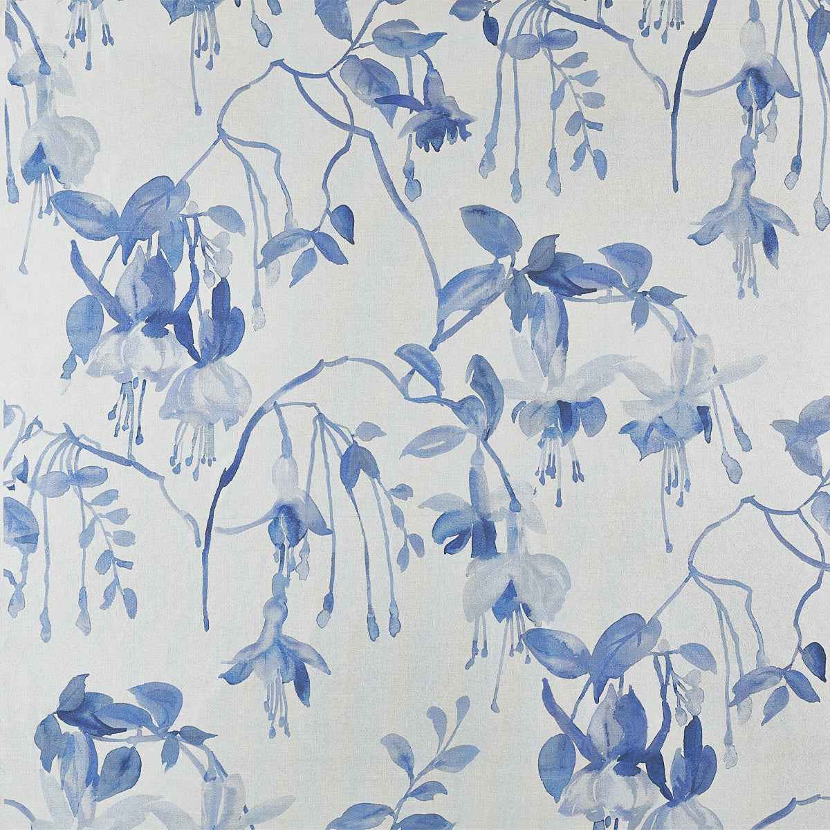 Blushing Blooms Cobalt Crush on Star Dust Silk - Phillip Jeffries 9829 - Phillip Jeffries Wallpaper Wallpaper