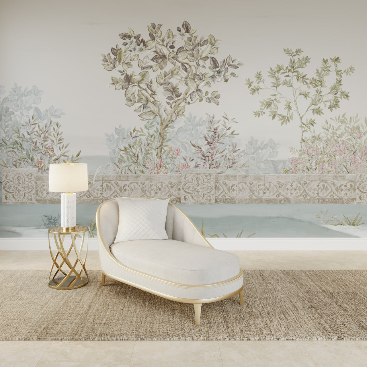 HAVEN-SECRET-GARDEN-ON-STAR-DUST-SILK-PHILLIP-JEFFRIES-8928 - Phillip Jeffries Wallpaper Wallcovering