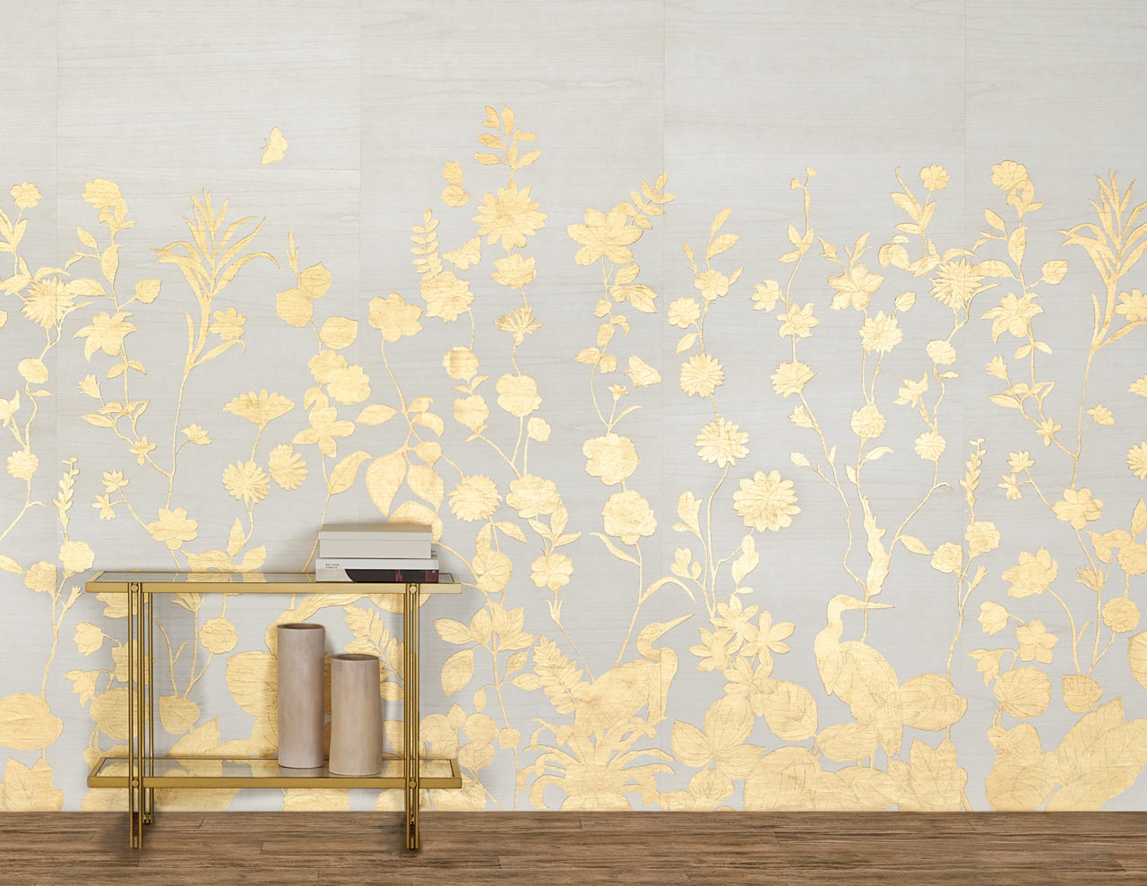 FLOURISH-GRAPHITE-GOLD-PHILLIP-JEFFRIES-10348 - Phillip Jeffries Wallpaper Wallcovering