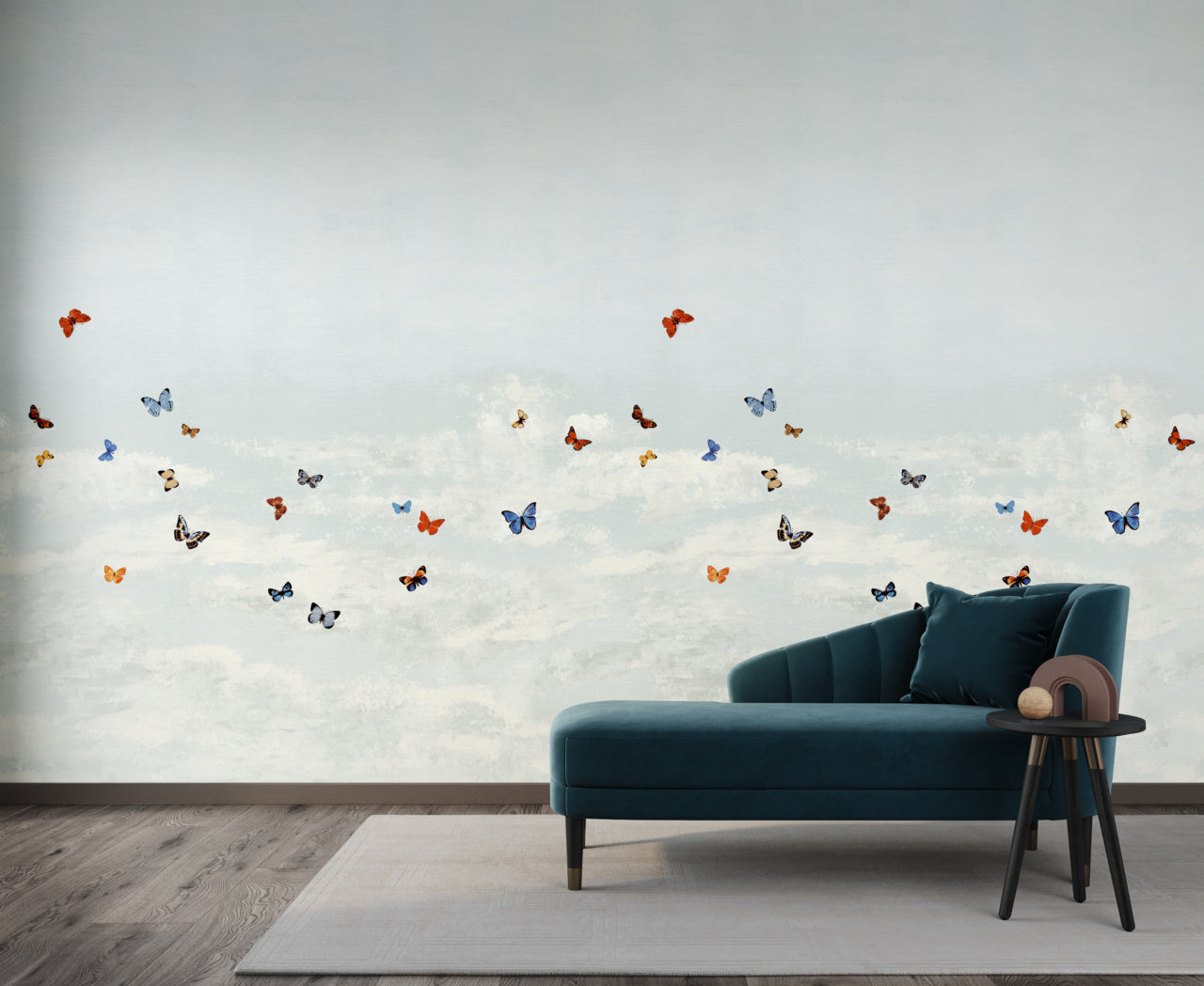 BUTTERFLY-SKY-WHITE-ADMIRAL-ON-WOVEN-WALLS-PHILLIP-JEFFRIES-9665 - Phillip Jeffries Wallpaper Wallcovering