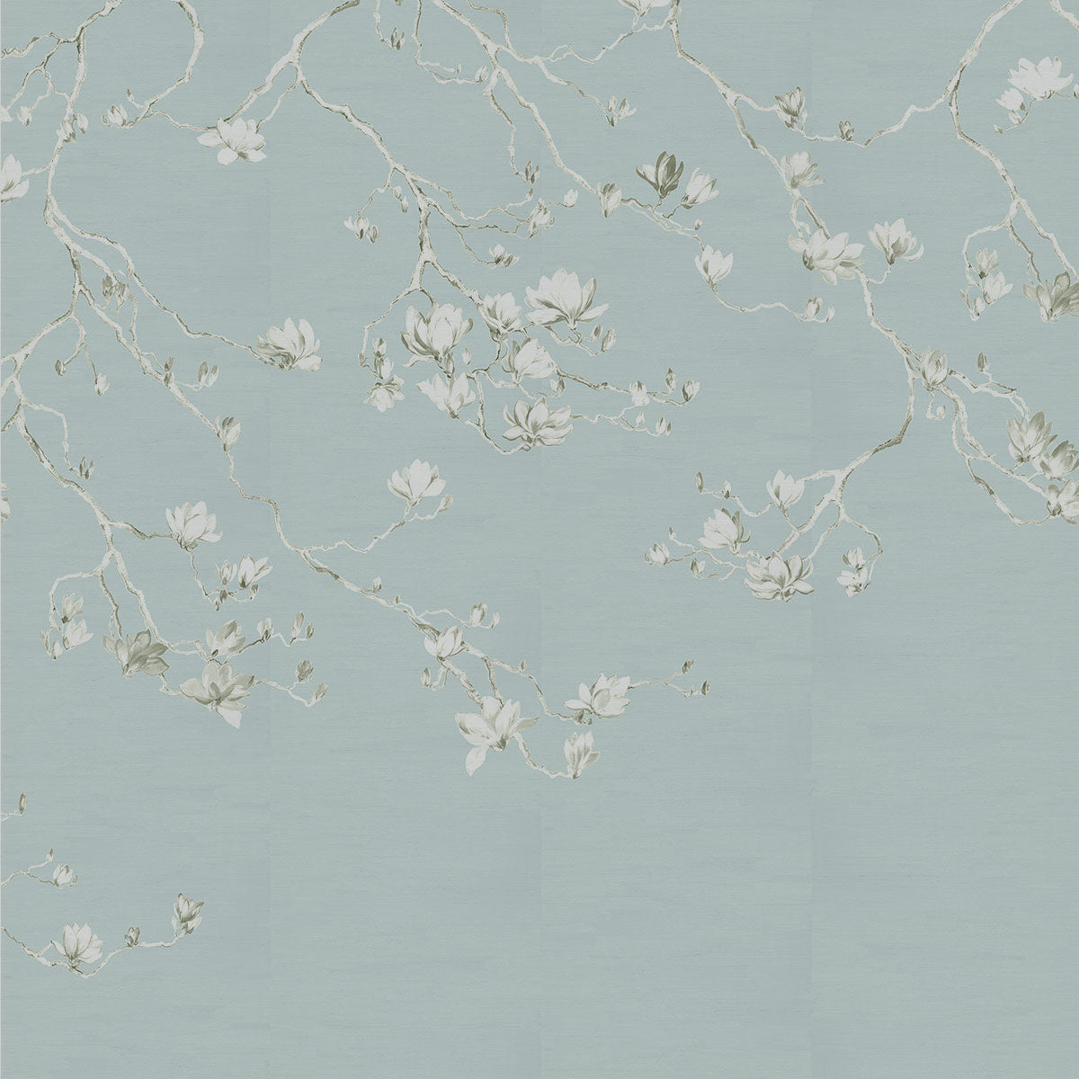 BLOSSOM-POWDER-BLUE-ON-GLAM-GRASS-PHILLIP-JEFFRIES-6403 - Phillip Jeffries Wallpaper Wallcovering