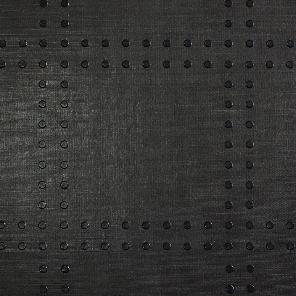 RIVETS-BLACK-ON-GLAZED-ABACA-PHILLIP-JEFFRIES-5701 - Phillip Jeffries Wallpaper Wallcovering