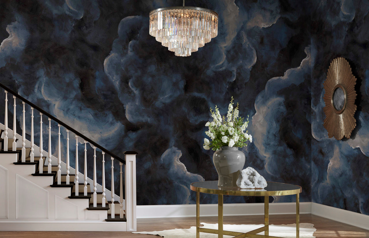FLIGHT-NAVY-NIGHT-CLOUDS-ONLY-ON-VINYL-METALWORKS-PHILLIP-JEFFRIES-7066 - Phillip Jeffries Wallpaper Wallcovering