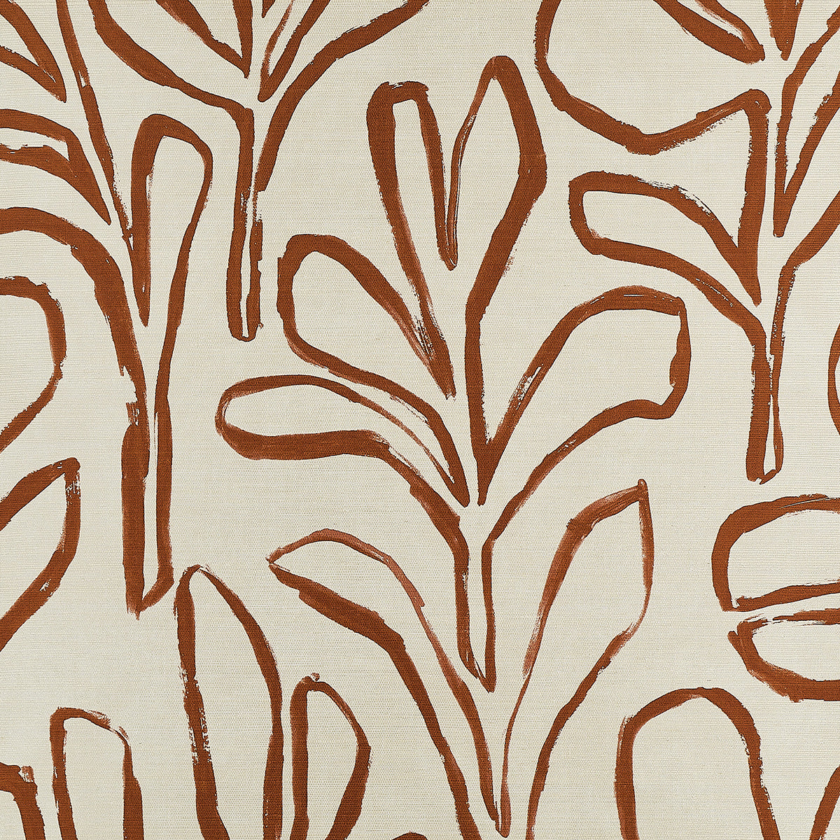 SPRIG-SILHOUETTE-TERRACOTTA-TRELLIS-ON-MANILA-HEMP-PHILLIP-JEFFRIES-10309 - Phillip Jeffries Wallpaper Wallcovering