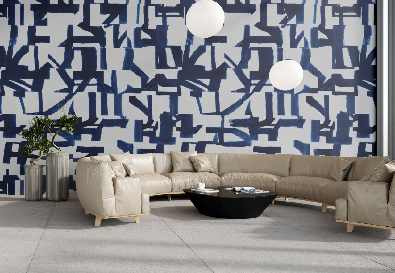 OFFSET-PHTHALO-BLUE-ON-VINYL-CONCRETE-WASHI-PHILLIP-JEFFRIES-9134 - Phillip Jeffries Wallpaper Wallcovering