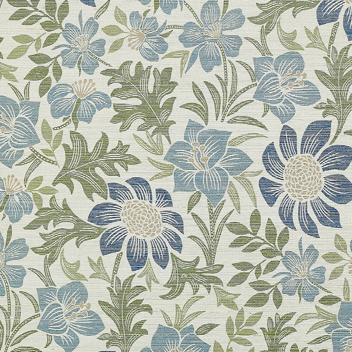 BRITTANY-BOTANICALS-BLUEBELL-ON-MANILA-HEMP-PHILLIP-JEFFRIES-25901 - Phillip Jeffries Wallpaper Wallcovering