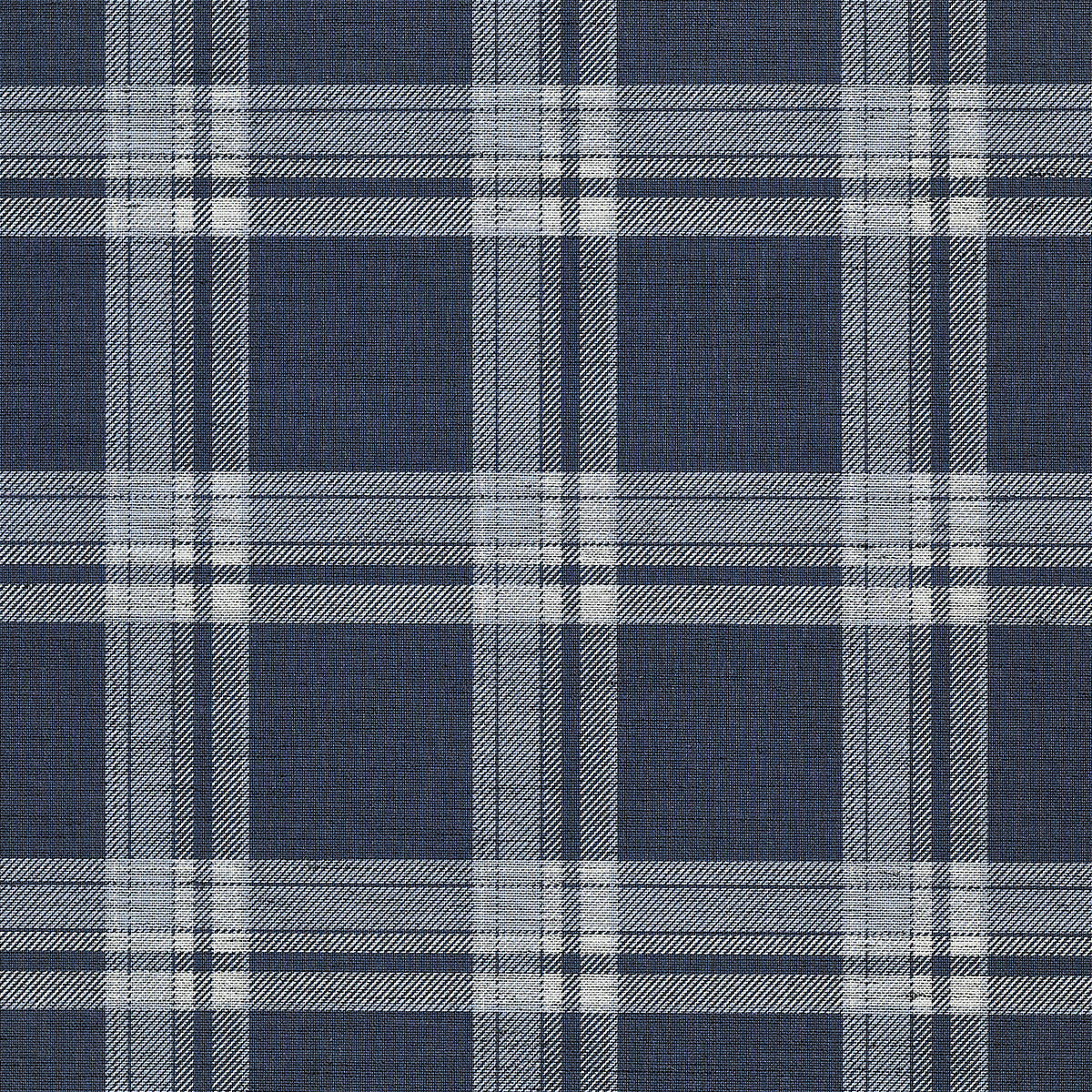 PRAIRIE-PLAID-WHITE-AND-NAVY-ON-CANVAS-LINEN-PHILLIP-JEFFRIES-10727 - Phillip Jeffries Wallpaper Wallcovering