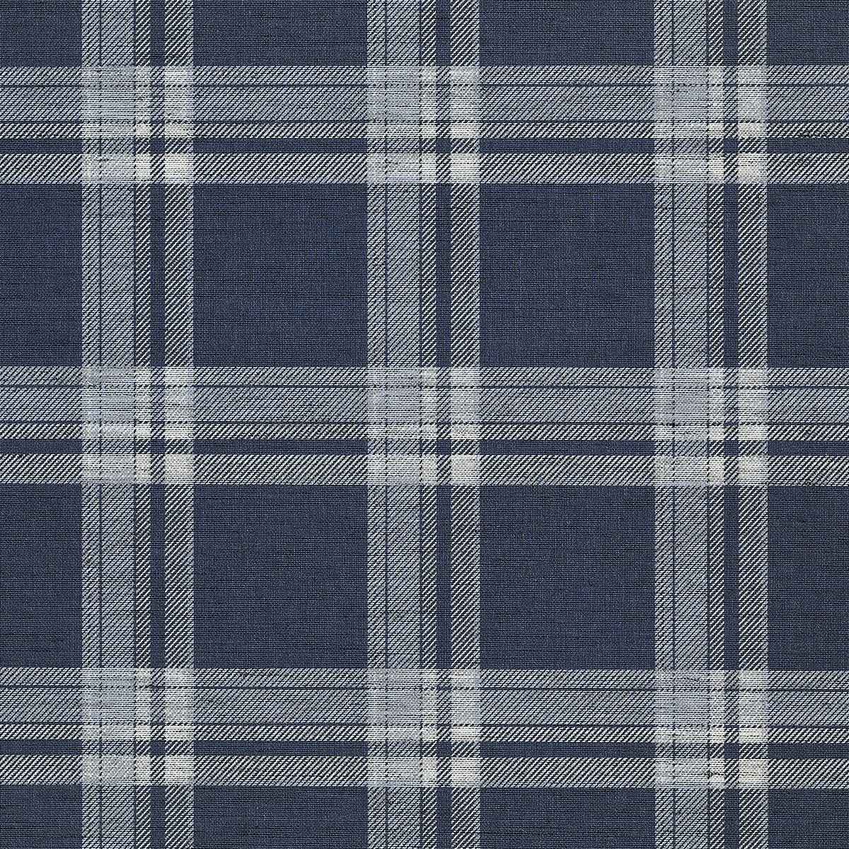 Prairie Plaid White and Navy on Canvas Linen - Phillip Jeffries 10727 - Phillip Jeffries Wallpaper Wallpaper