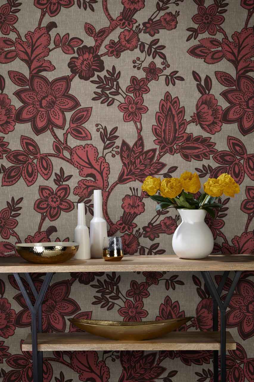 Bohemia Currant on Canvas Linen - Phillip Jeffries 7492 - Phillip Jeffries Wallpaper Wallpaper