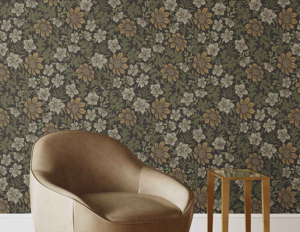 Brittany Botanicals Ravens Bretagne on Woven Walls - Phillip Jeffries 25900 - Phillip Jeffries Wallpaper Wallpaper