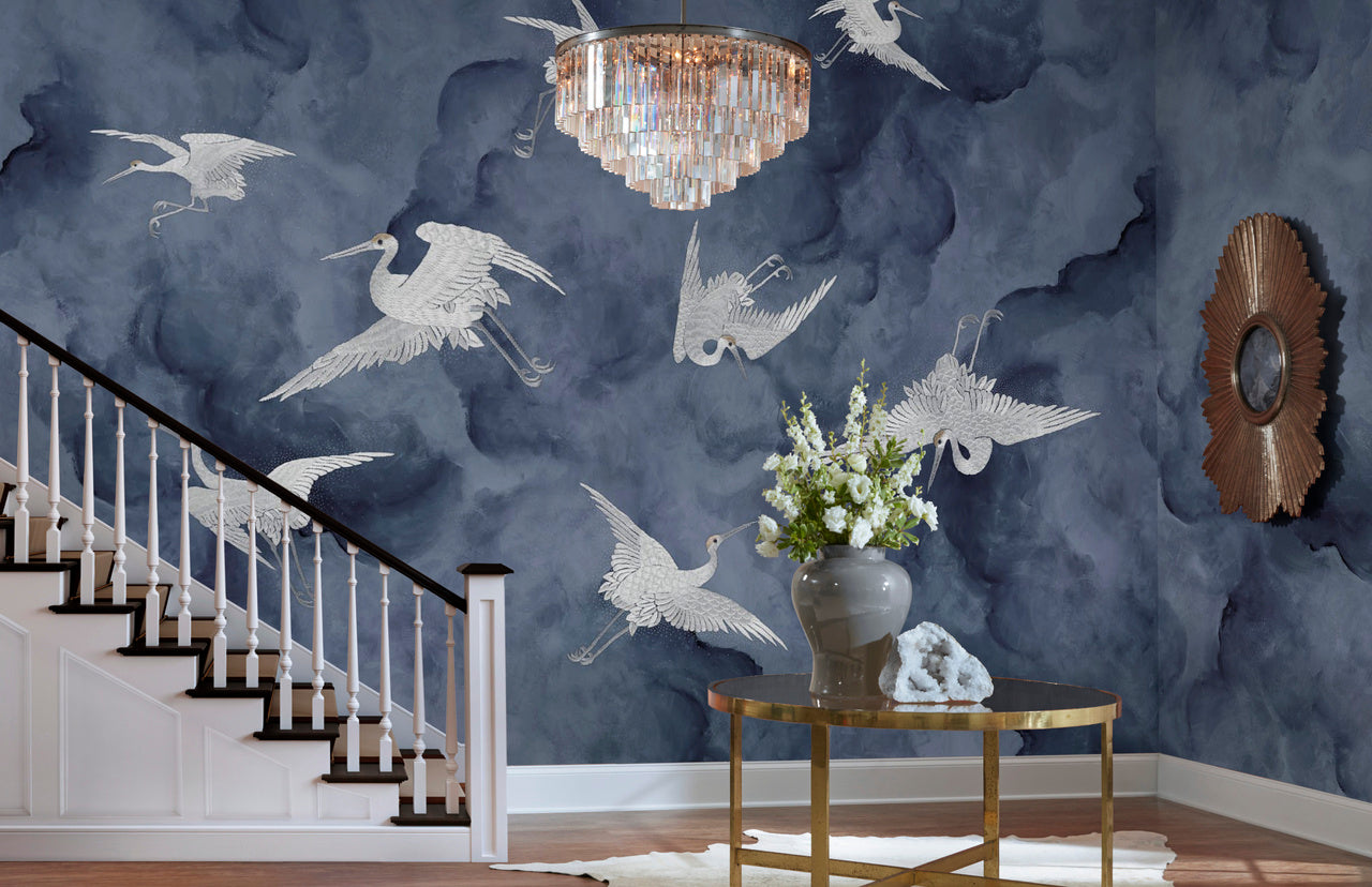 FLIGHT-BLUE-HERON-ON-MANILA-HEMP-PHILLIP-JEFFRIES-7055 - Phillip Jeffries Wallpaper Wallcovering