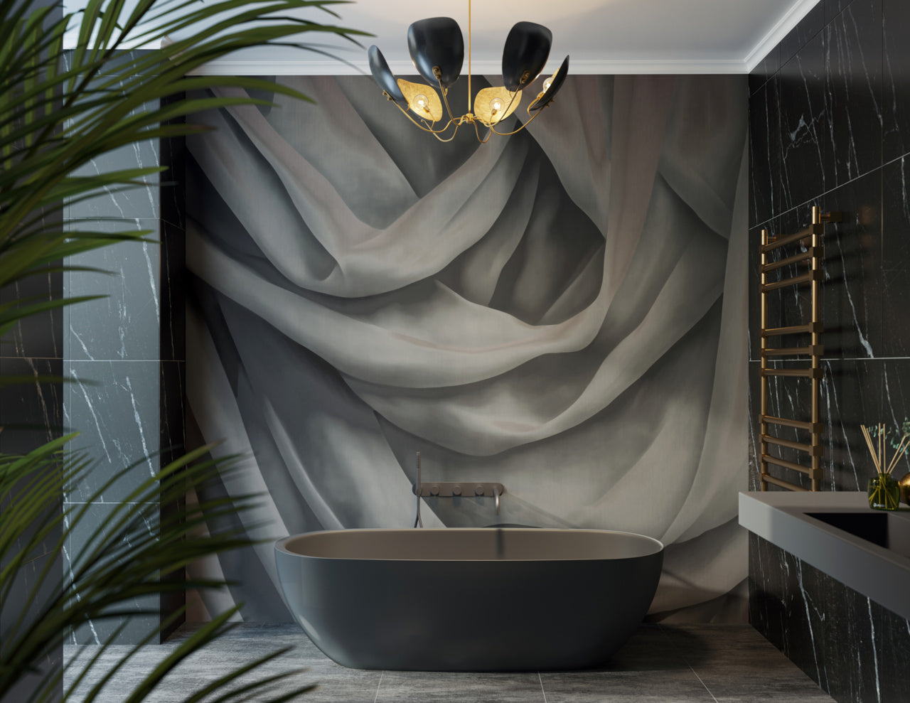 DRAMA-GRAPHITE-GLOW-ON-VINYL-METALWORKS-PHILLIP-JEFFRIES-35803 - Phillip Jeffries Wallpaper Wallcovering