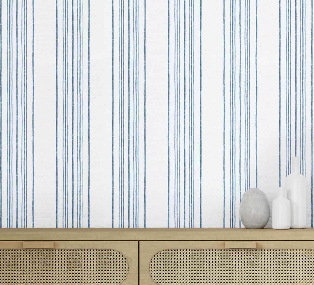 Sailor Stripe Navy Rig on Manila Hemp - Phillip Jeffries 9999 - Phillip Jeffries Wallpaper Wallpaper