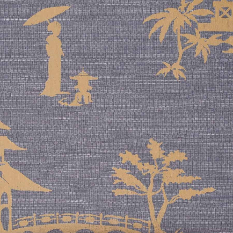 CHINOIS-OUR-WAY-GOLD-ON-VINYL-ABACA-PHILLIP-JEFFRIES-8141 - Phillip Jeffries Wallpaper Wallcovering
