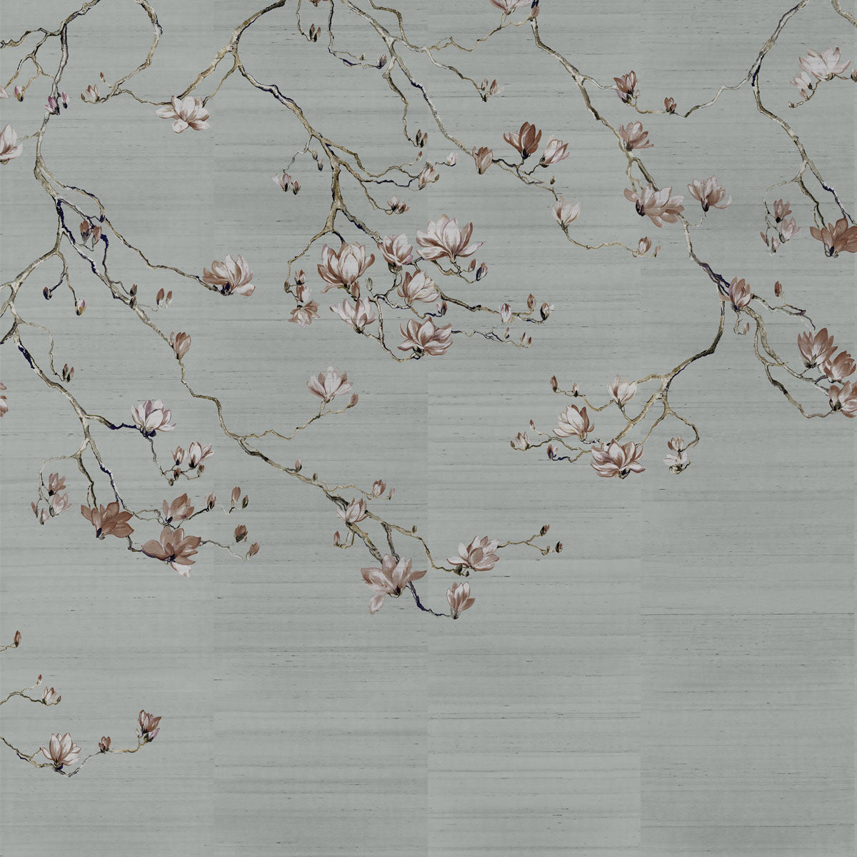 BLOSSOM-PURPLE-UMBER-ON-STAR-DUST-SILK-PHILLIP-JEFFRIES-6404 - Phillip Jeffries Wallpaper Wallcovering