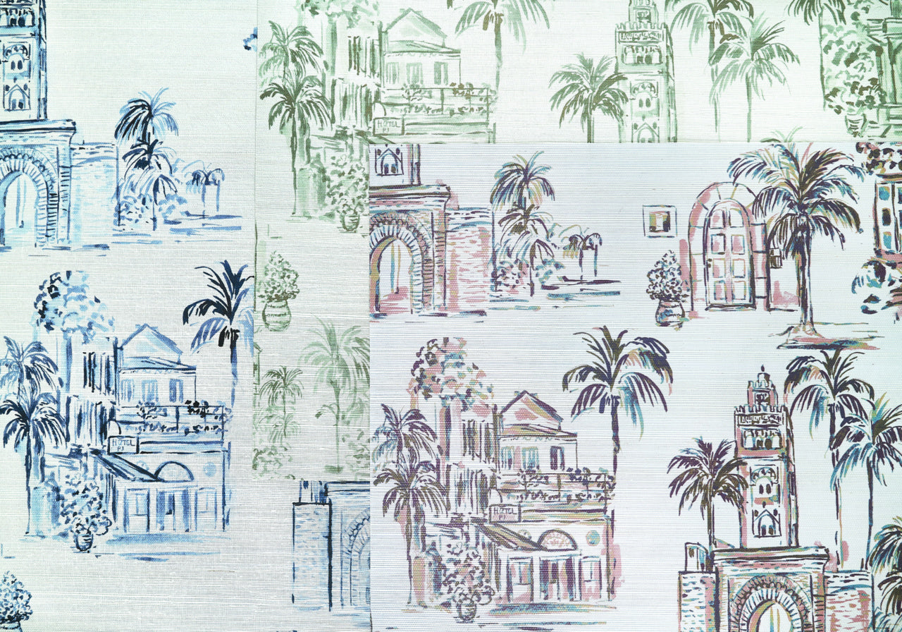 TOULOUSE-TOILE-MIDNIGHT-STROLL-ON-VINYL-CANVAS-PHILLIP-JEFFRIES-28901 - Phillip Jeffries Wallpaper Wallcovering