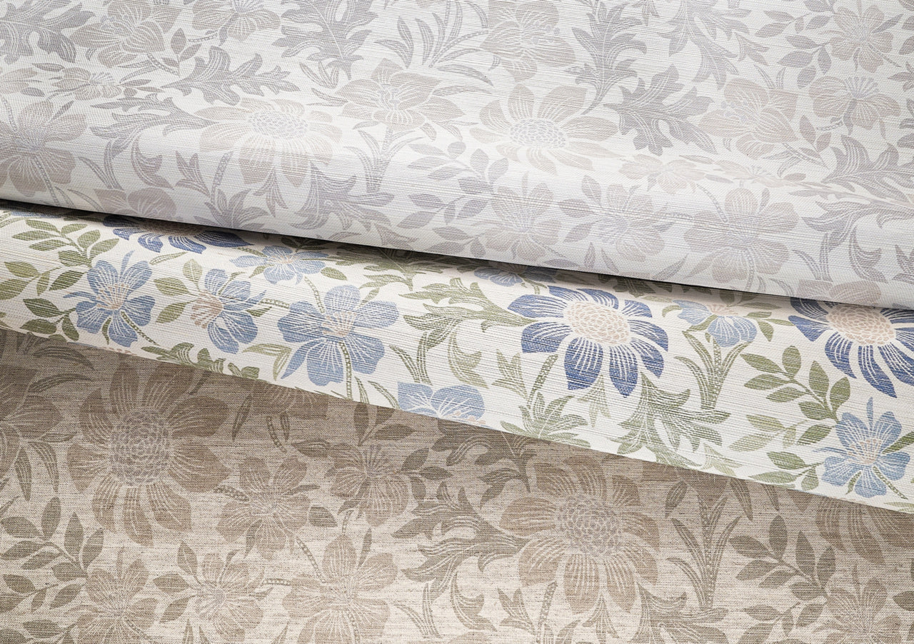 BRITTANY-BOTANICALS-GREIGE-GARDEN-ON-MANILA-HEMP-PHILLIP-JEFFRIES-25906 - Phillip Jeffries Wallpaper Wallcovering