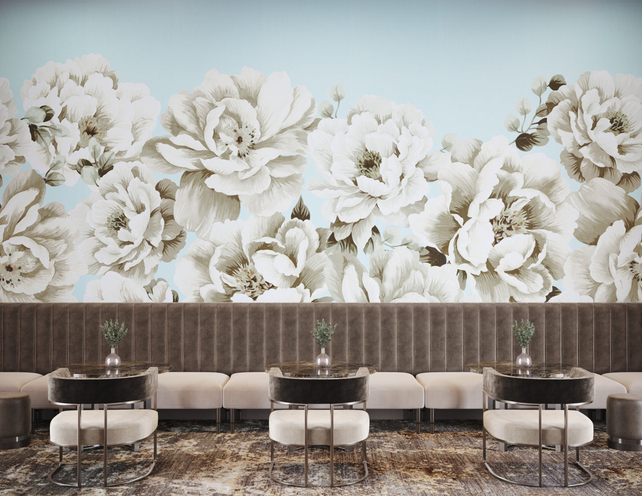 PERFECT-PEONIES-DAWN-GLOW-ON-CANVAS-LINEN-PHILLIP-JEFFRIES-10167 - Phillip Jeffries Wallpaper Wallcovering
