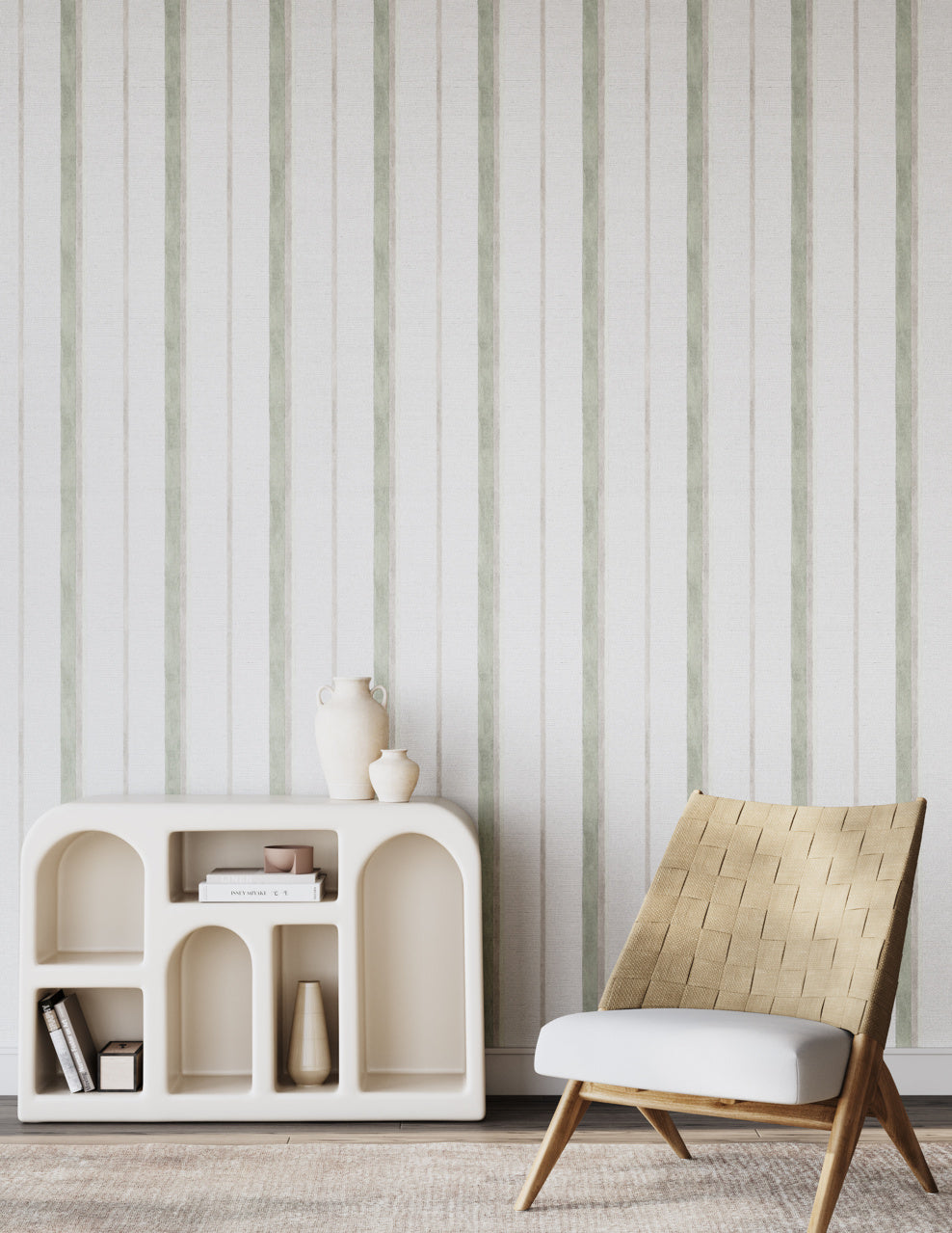 SAINT-TROPEZ-STRIPE-SAGE-SOIREE-ON-GLAM-GRASS-PHILLIP-JEFFRIES-27504 - Phillip Jeffries Wallpaper Wallcovering