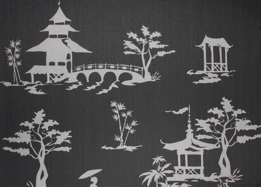CHINOIS-OUR-WAY-SILVER-ON-SATEEN-CLUB-PHILLIP-JEFFRIES-5668 - Phillip Jeffries Wallpaper Wallcovering