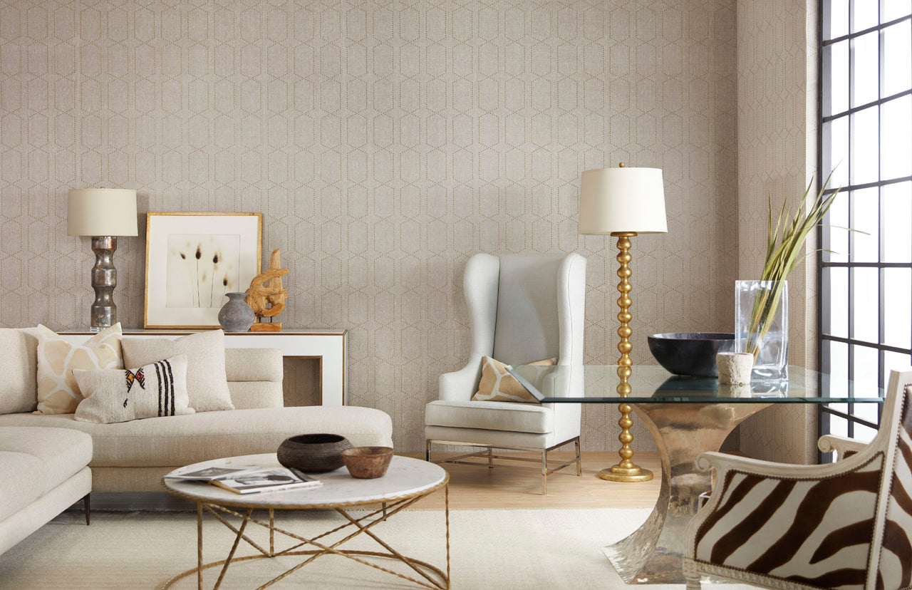 ITS-RIVETING-WHITE-GOLD-ON-CANVAS-LINEN-PHILLIP-JEFFRIES-5472 - Phillip Jeffries Wallpaper Wallcovering